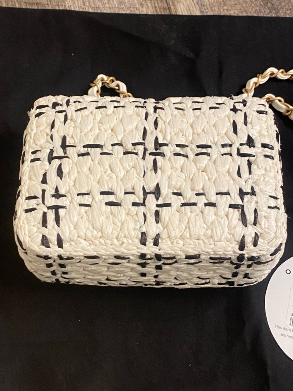 CHANEL Raffia Effect Tweed mini flap bag - Picture 8 of 8